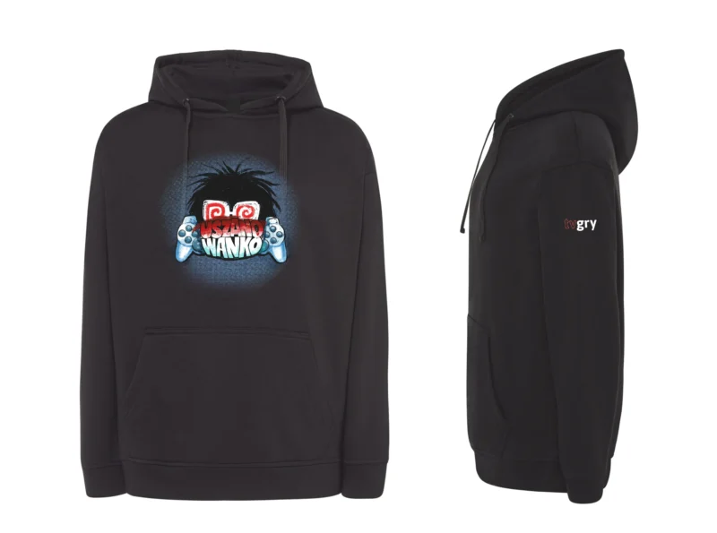 Bluza czarna – uszanowanko [S-XXL] ] z personalizowaną metką (Twoje imię / ksywka)