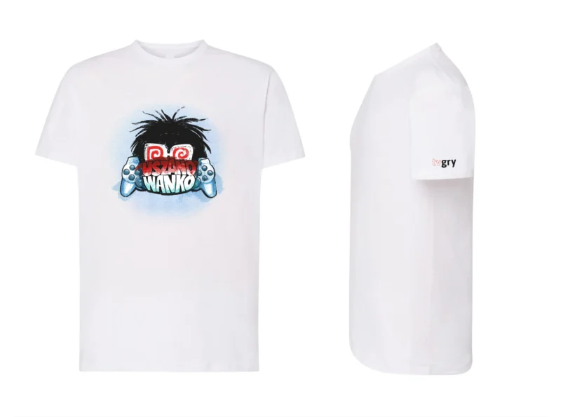 Koszulka biała – uszanowanko [XS-XXL] z personalizowaną metką (Twoje imię / ksywka)