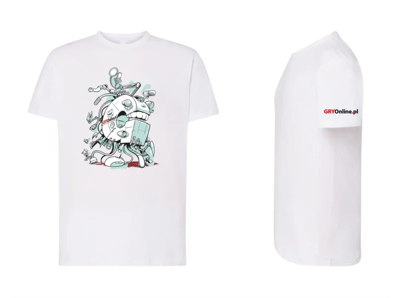 Koszulka biała – na luzie [XS-XXL] z personalizowaną metką (Twoje imię / ksywka)